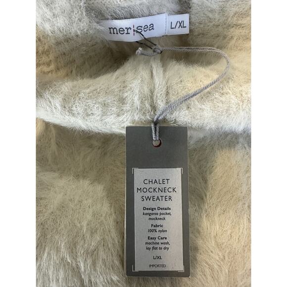 NWT Mersea Chalet Mock Neck Sweater Pockets Fuzzy Soft Women's L/XL Mer Sea - Picture 6 of 13